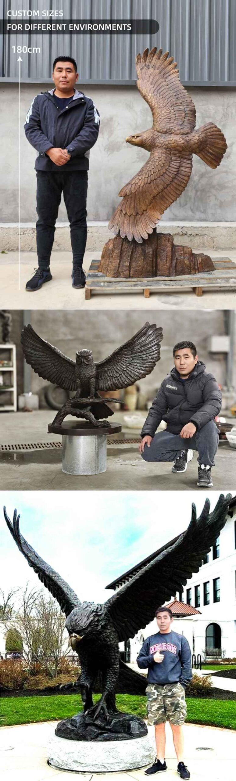 large bronze eagle sculpture for outdoor (3)