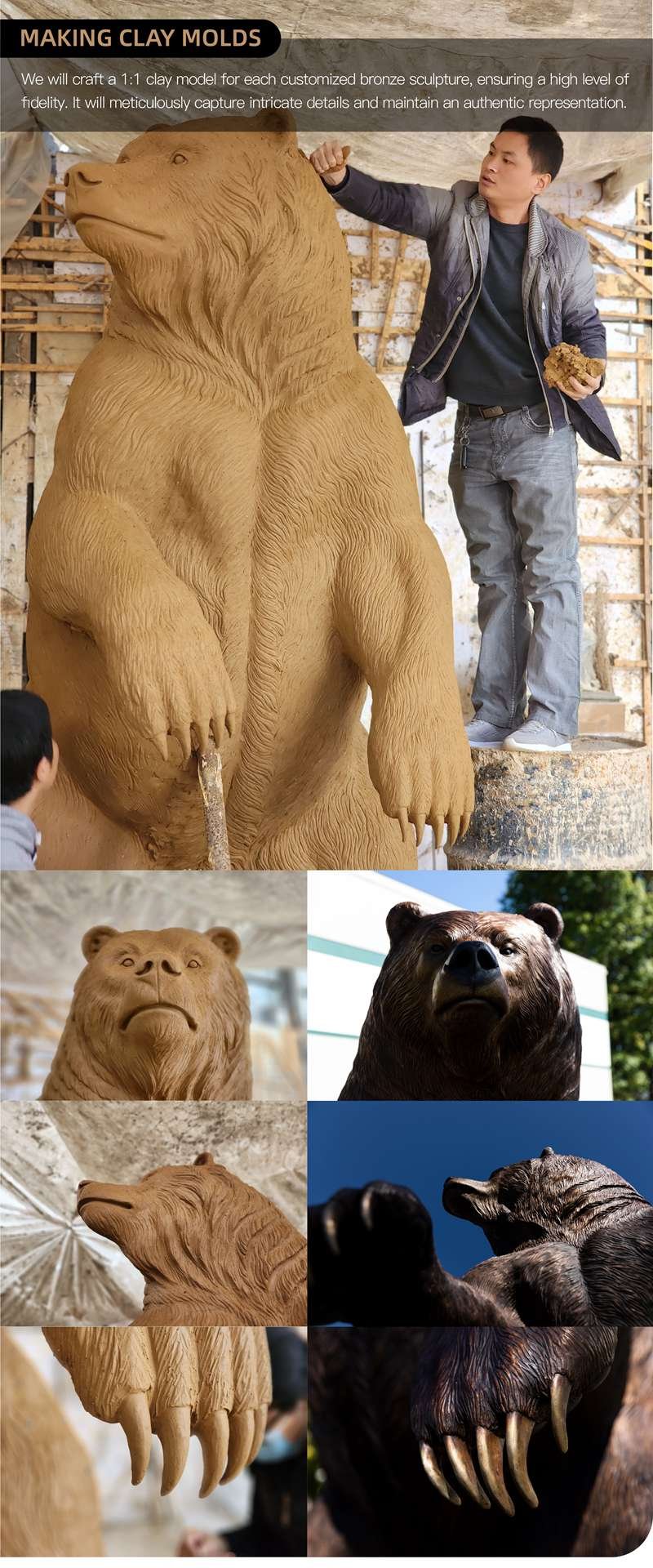 bronze bear lawn statue for sale (5)