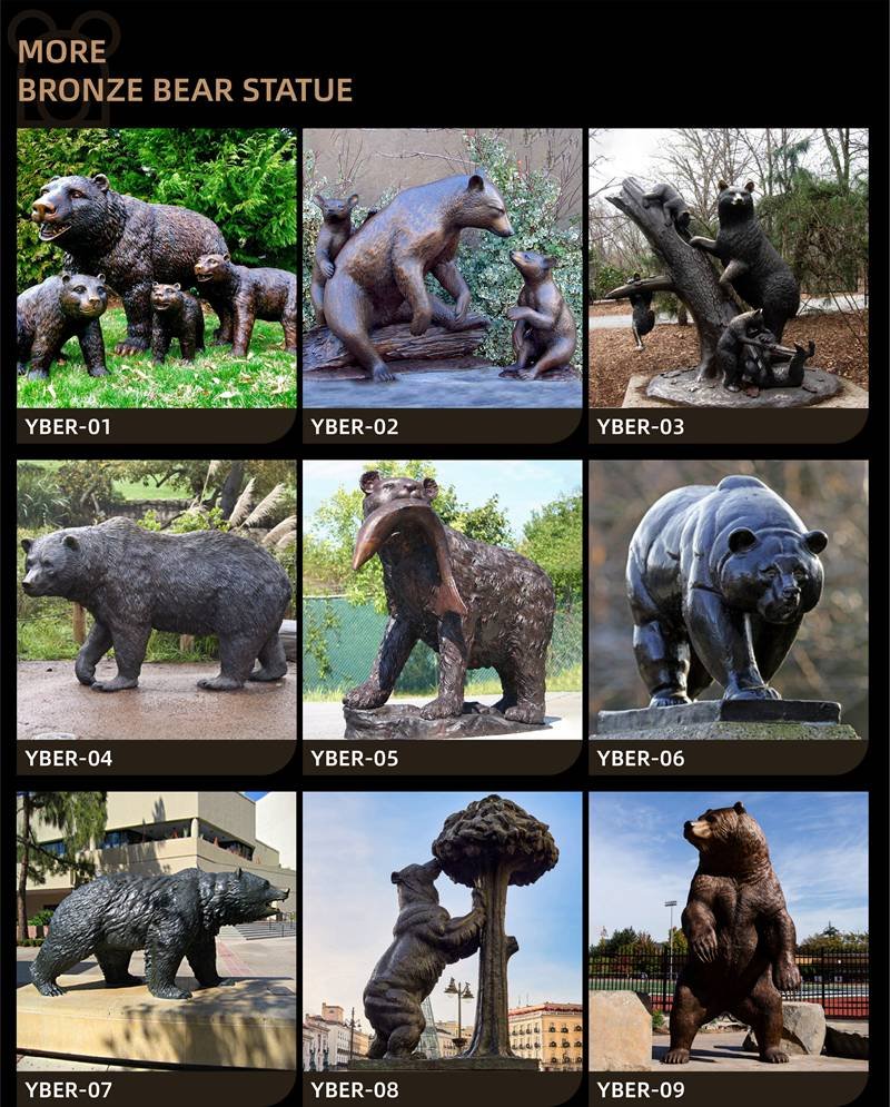 bronze bear lawn statue for sale (6)
