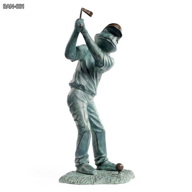 bronze frog golfer statue (2)