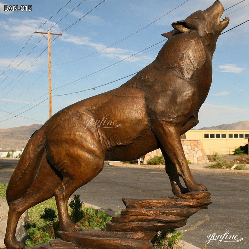 bronze wolf garden statue for sale (2)