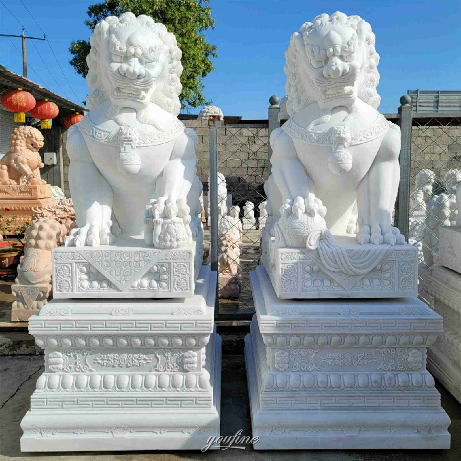 Front Door Marble Large Foo Dogs for Sale 1