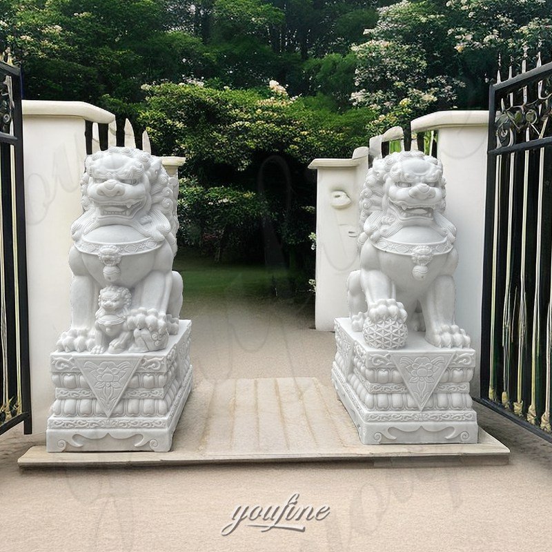 Marble Chinese Foo Dog Statue (6)