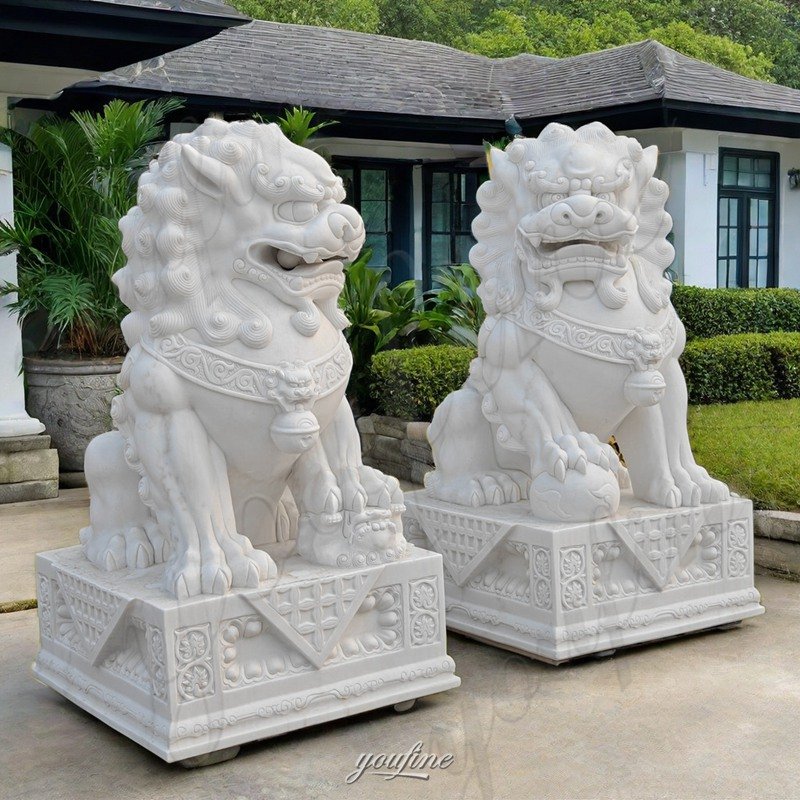 Marble Garden Stone Foo Dogs for Sale (3)