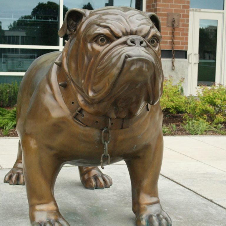 vintage bulldog statue