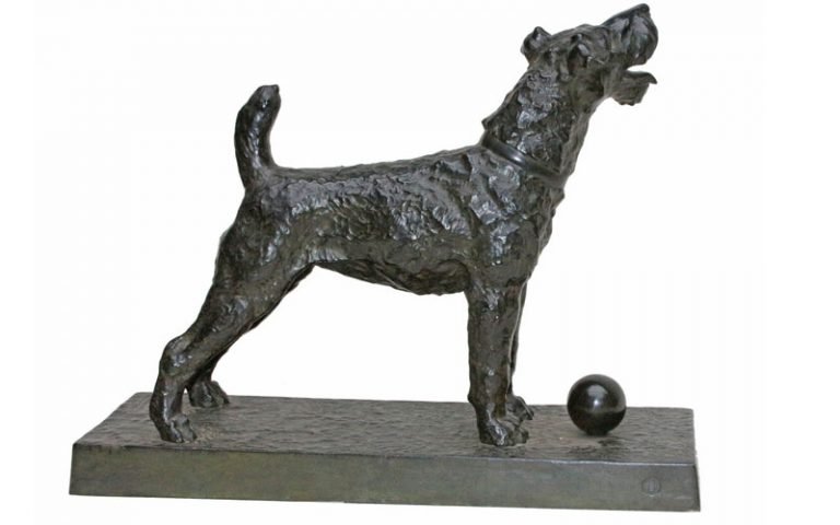 bronze schnauzer statue