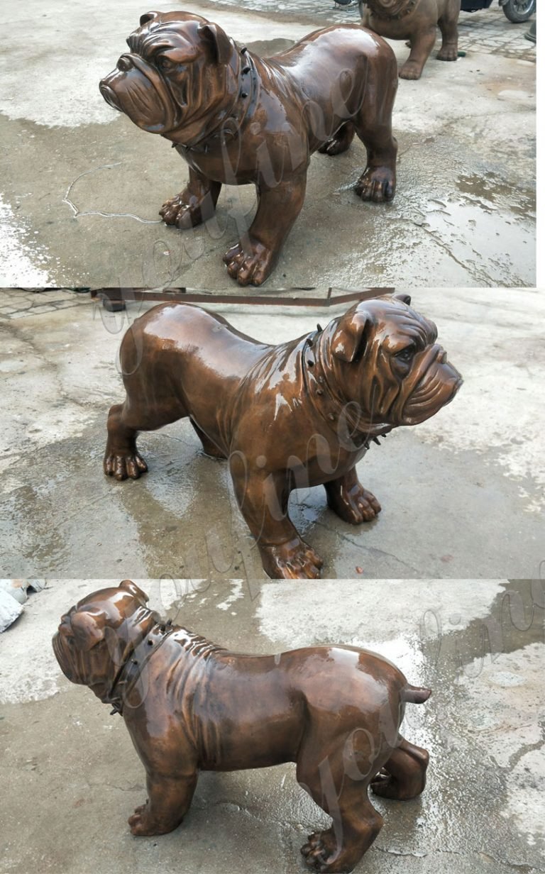 bulldog garden statue