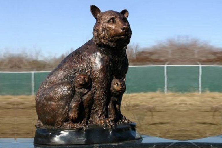 life-size bronze cast bear statue