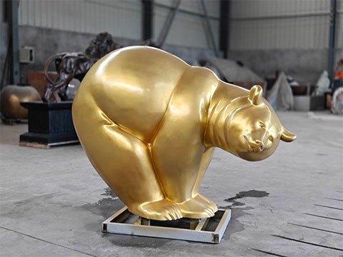 bronze polar bear statue