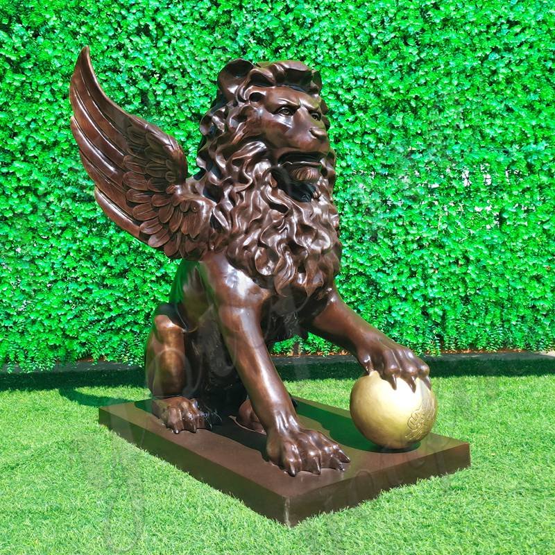 bronze winnged lion sculpture (1)