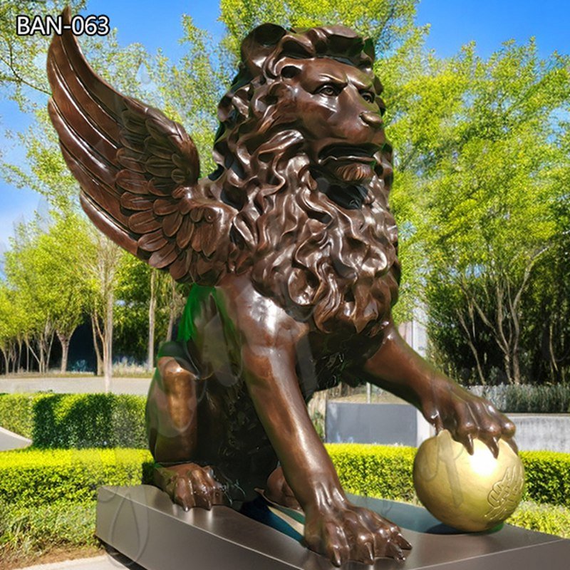 bronze winnged lion sculpture (2)