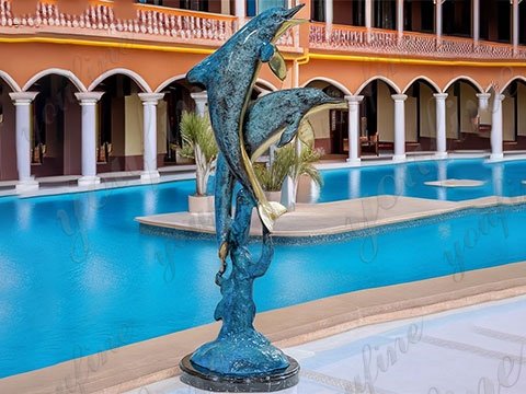 bronze dolphin statue for garden (1)